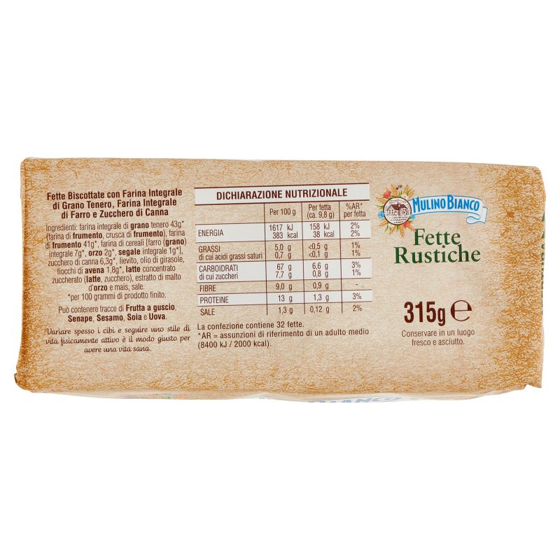 Mulino Bianco Fette Biscottate Rustiche 315 g