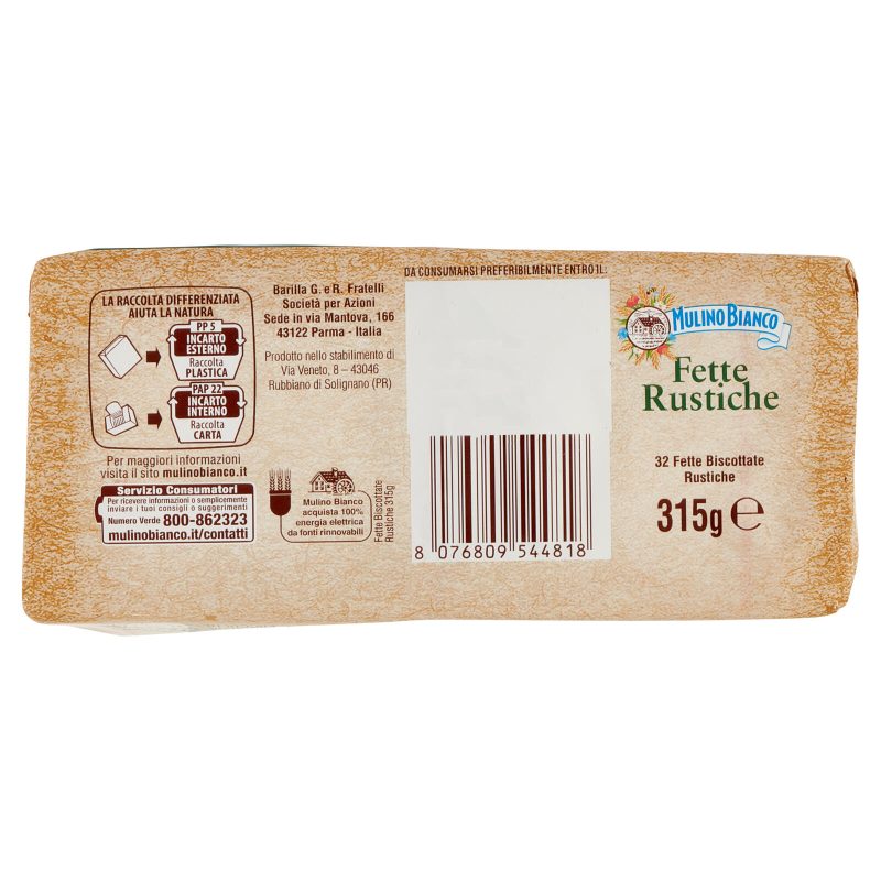 Mulino Bianco Fette Biscottate Rustiche 315 g