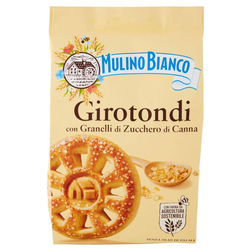 Mulino Bianco Girotondi Biscotti con Granelli di Zucchero di Canna 350g