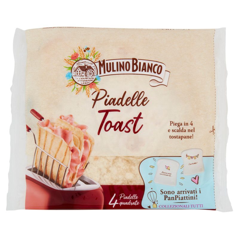 Mulino Bianco Piadina Piadelle Toast Ideale per Piadina e Toast 4pz 240 g