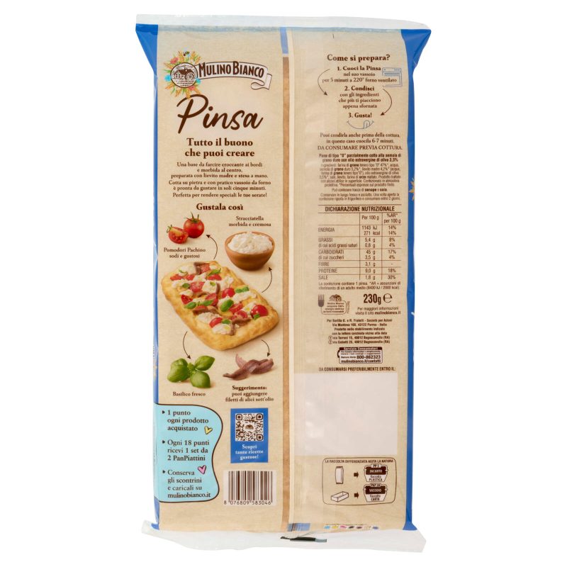 Mulino Bianco Pinsa Stesa a Mano con Lievito Madre 230 g