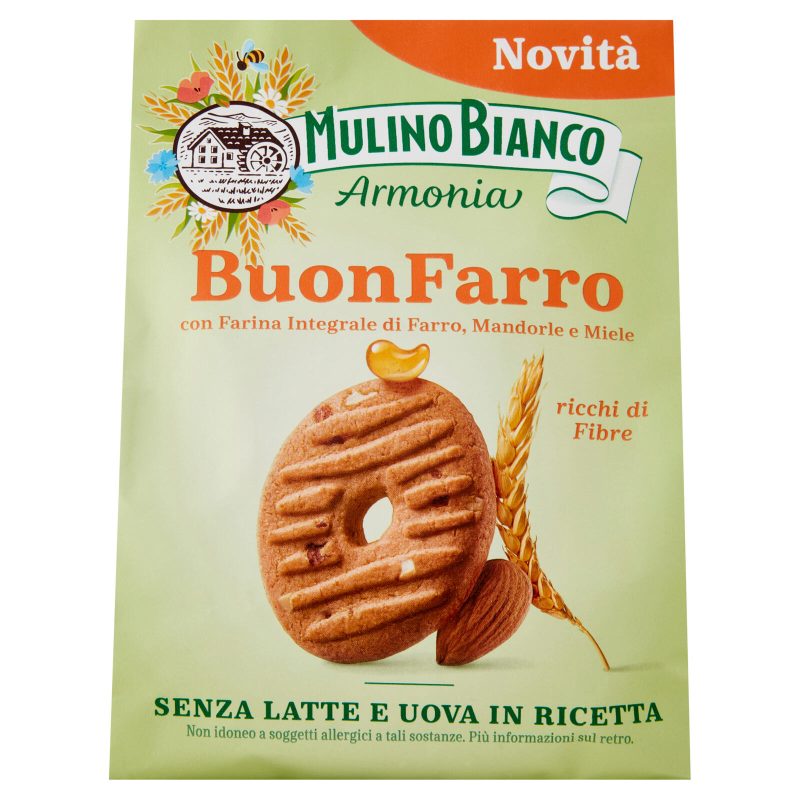 Mulino Bianco Armonia Buonfarro Biscotti Farro Mandorle Miele Senza Latte e Uova 270g