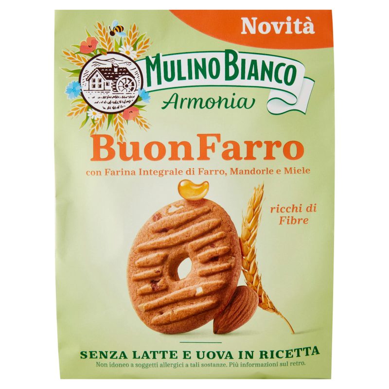 Mulino Bianco Armonia Buonfarro Biscotti Farro Mandorle Miele Senza Latte e Uova 270g