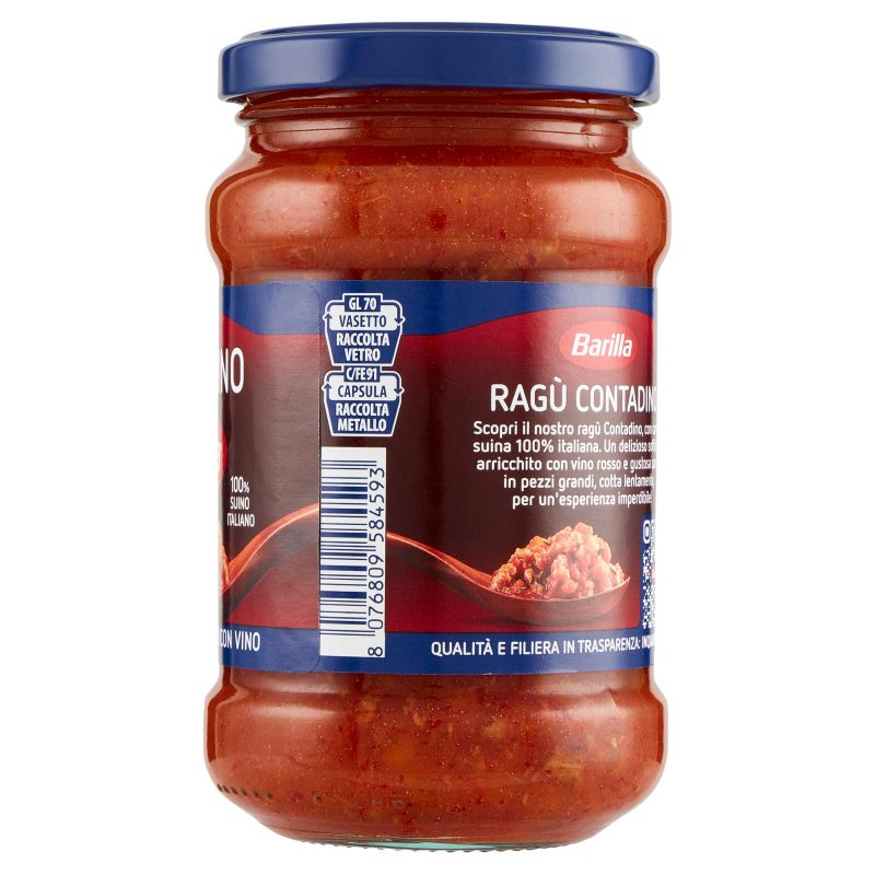 Barilla Sugo Ragù Contadino con Vino Rosso Condimento per Pasta 300g