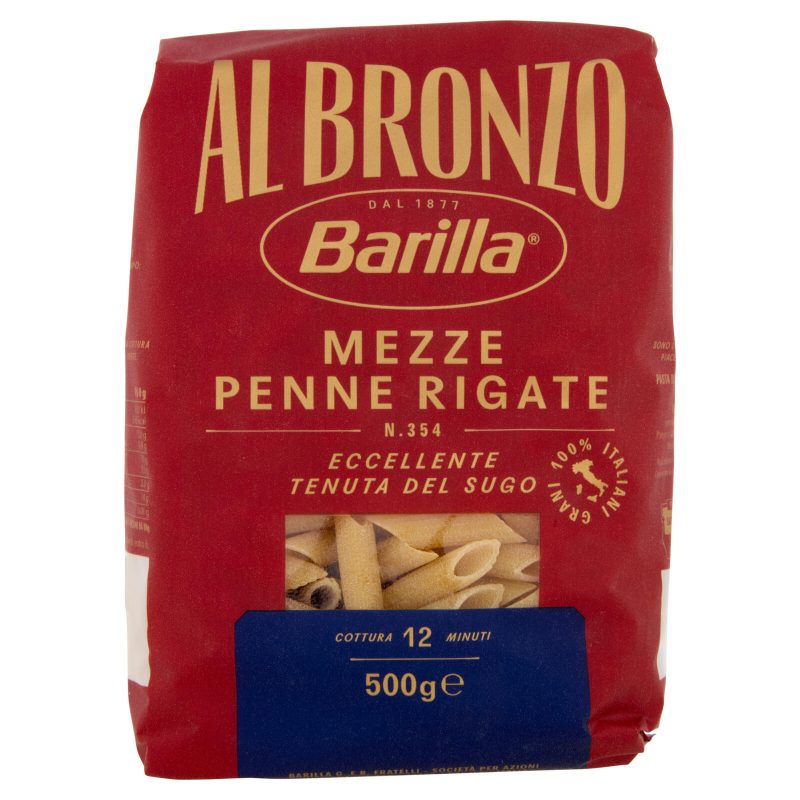 Barilla Al Bronzo Pasta Mezze Penne Rigate 500 g