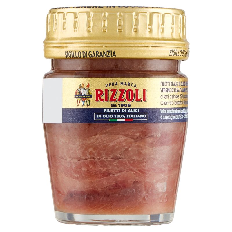 Filetti di Alici in Olio 100% Italiano Rizzoli 58 g