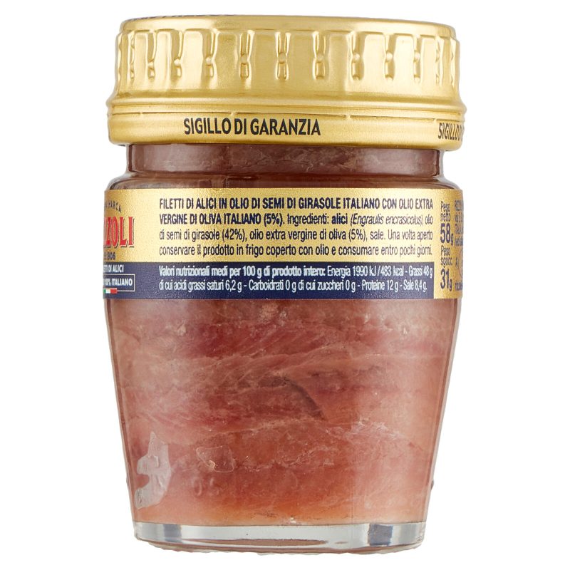 Filetti di Alici in Olio 100% Italiano Rizzoli 58 g