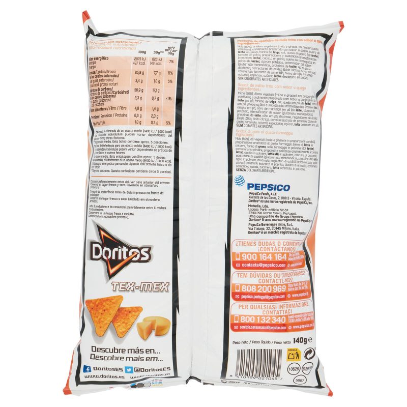 Doritos Tex-Mex Gusto Formaggio 140 g