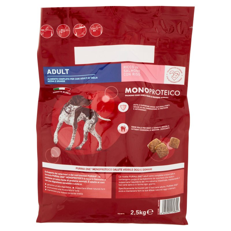 PURINA ONE Monoproteico Adult Ricco in Salmone con Riso 2,5 kg