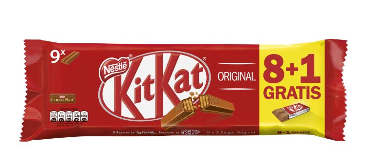 KITKAT Original Family Pack Wafer ricoperto di Cioccolato al Latte 9 snack da 20,7g