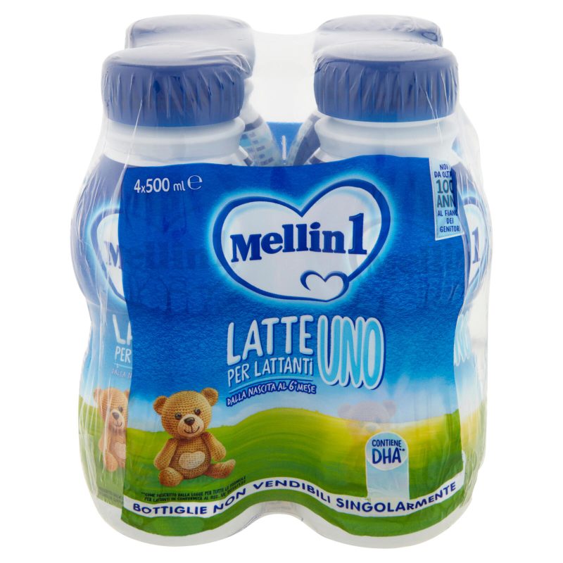 MELLIN 1 - Latte di Partenza Liquido per Lattanti dalla nascita al 6° mese compiuto 4x500ml