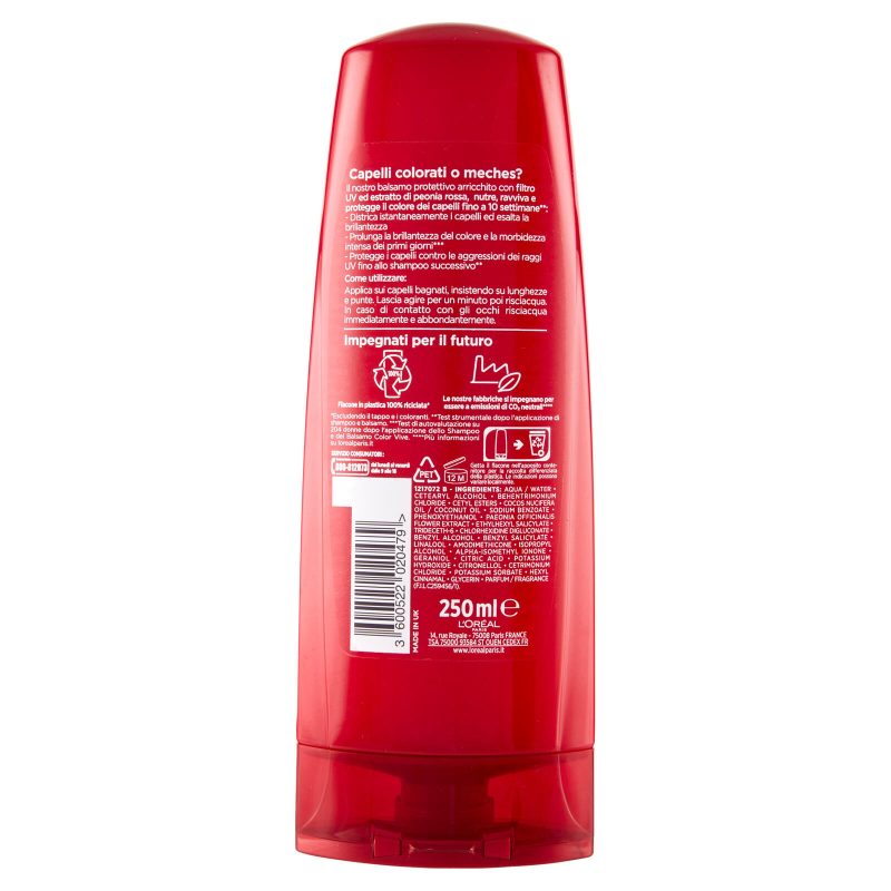 L'Oréal Paris Balsamo Elvive Color Vive, Per Capelli Colorati o con Mèches 250 ml