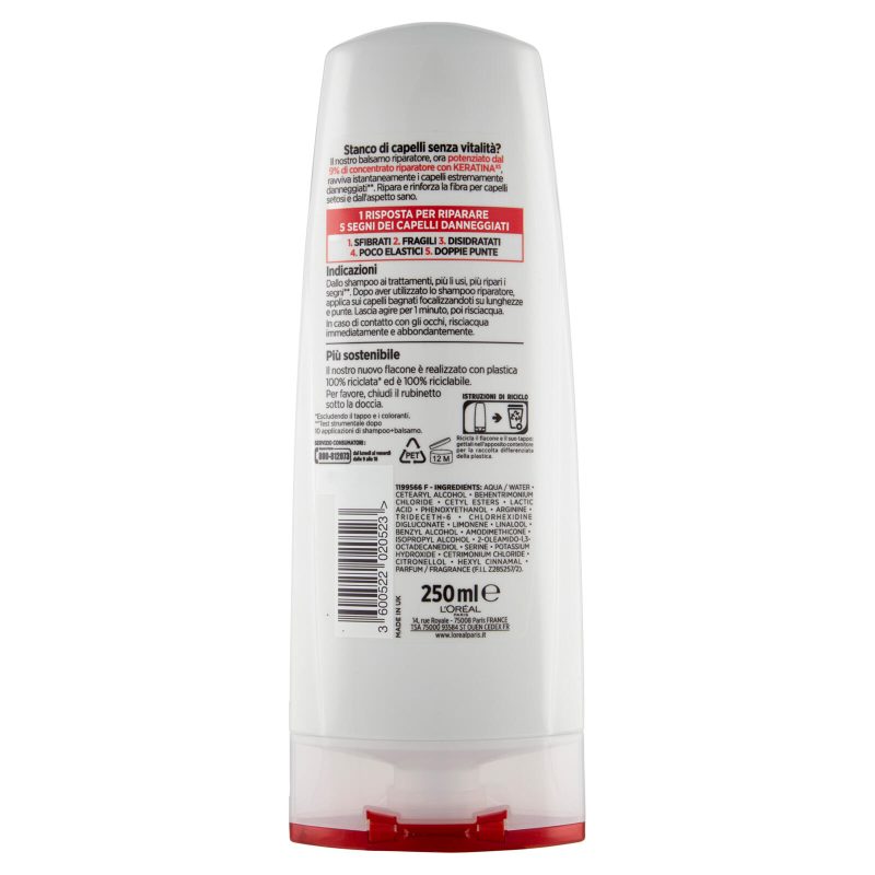 L'Oréal Paris Balsamo Elvive Total Repair 5, Per Capelli Danneggiati 250 ml