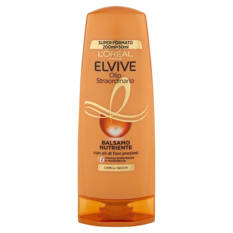 L'Oréal Paris Balsamo Elvive Olio Straordinario, Azione Nutriente per Capelli Secchi 250 ml