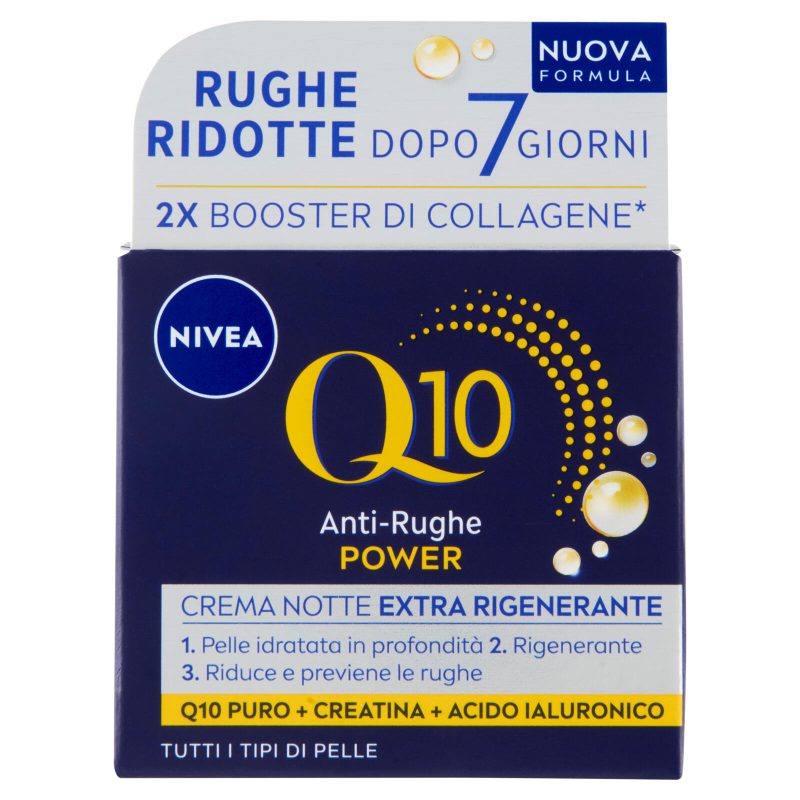 Nivea Q10 Anti-Rughe Power Crema Notte Extra Rigenerante Tutti i Tipi di Pelle 50 ml