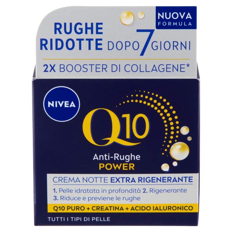 Nivea Q10 Anti-Rughe Power Crema Notte Extra Rigenerante Tutti i Tipi di Pelle 50 ml