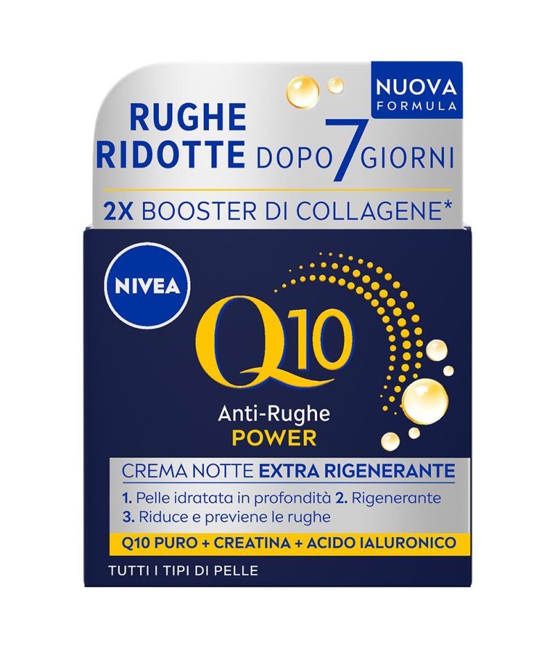 Nivea Q10 Anti-Rughe Power Crema Notte Extra Rigenerante Tutti i Tipi di Pelle 50 ml