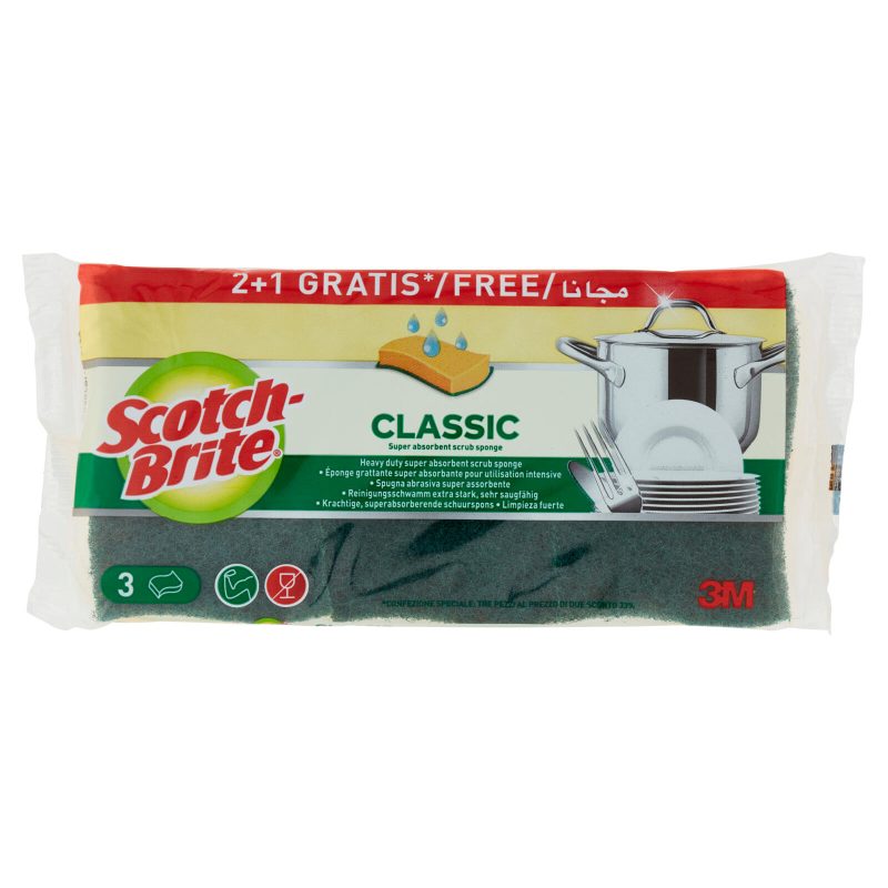 Scotch-Brite Classic Super absorbent scrub sponge 3 pz