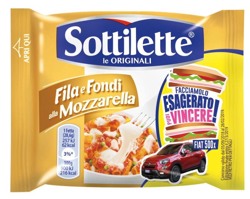 Sottilette Fila e Fondi con mozzarella - formaggio fuso a fette - 200 g