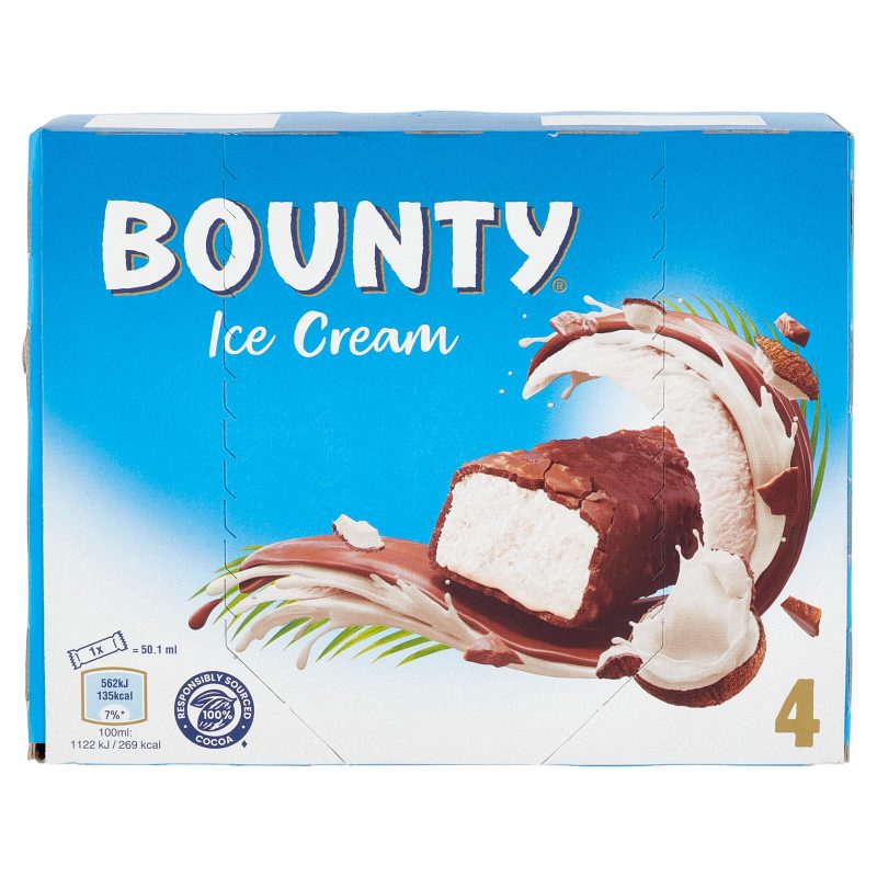 Bounty Barretta Gelato con cioccolato e cocco, Multipack 4 x 39.1 g