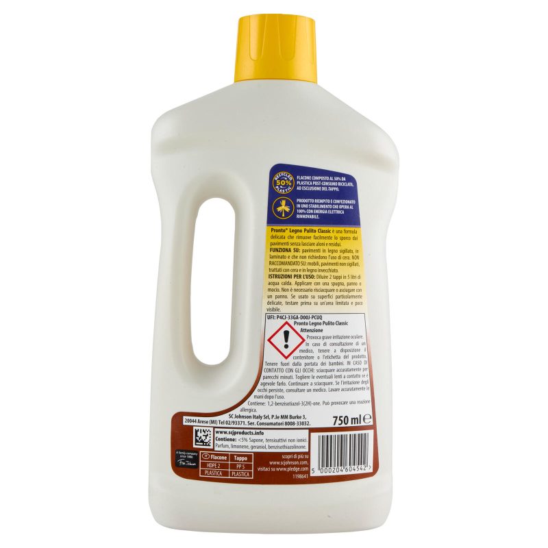 Pronto Legno Pulito - Detergente Pavimenti Parquet, 750ml