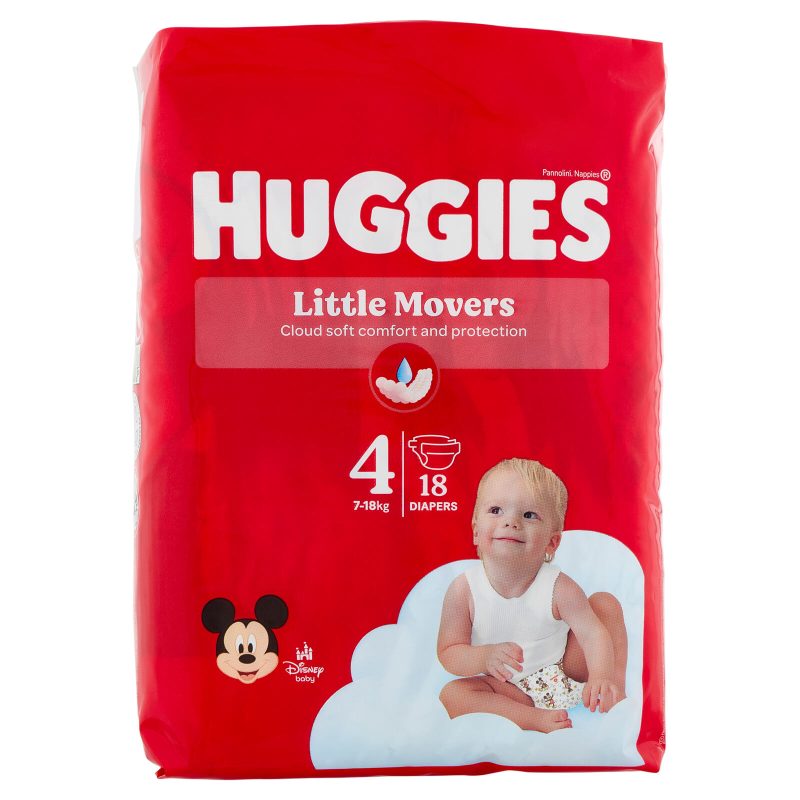 Huggies Little Movers Pannolini 4 7-18 Kg 18 pz