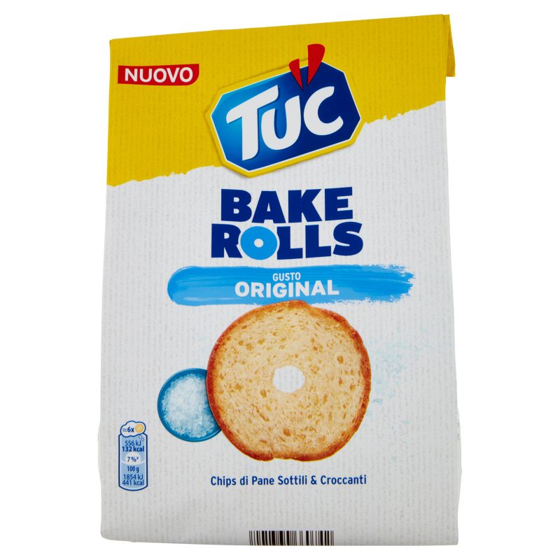 Tuc Bake Rolls, Chips di Pane Sottile e Croccante gusto sale 150 g