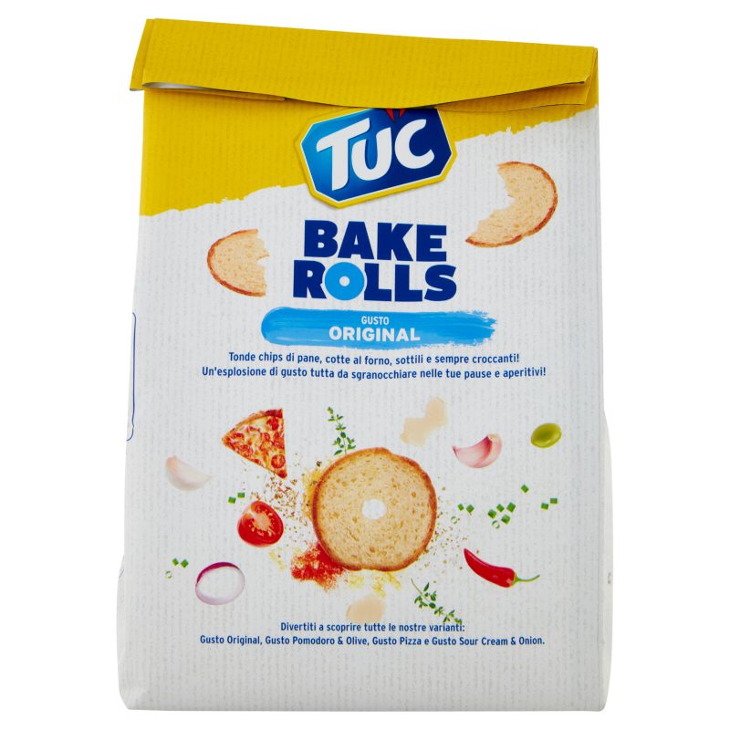 Tuc Bake Rolls, Chips di Pane Sottile e Croccante gusto sale 150 g