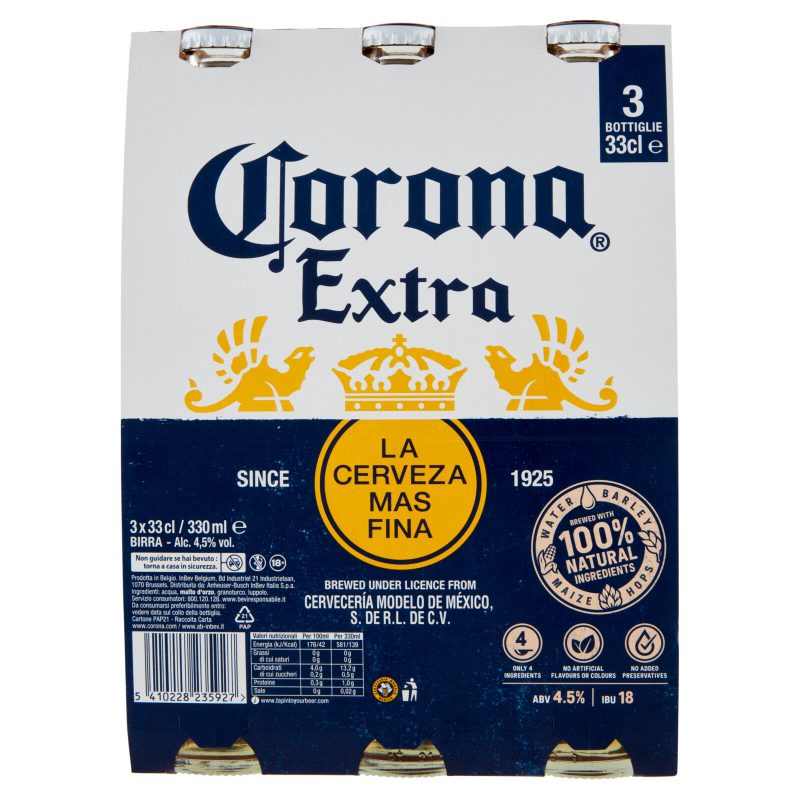 Birra Corona Extra lager messicana 3x33 cl