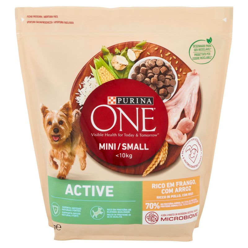 PURINA ONE Mini/Small Active Ricco in Pollo, con Riso 1,5 kg