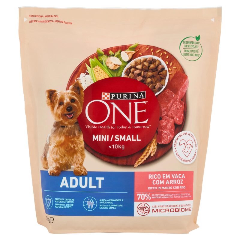 PURINA ONE Mini/Small Adult Ricco in Manzo con Riso 1,5 kg