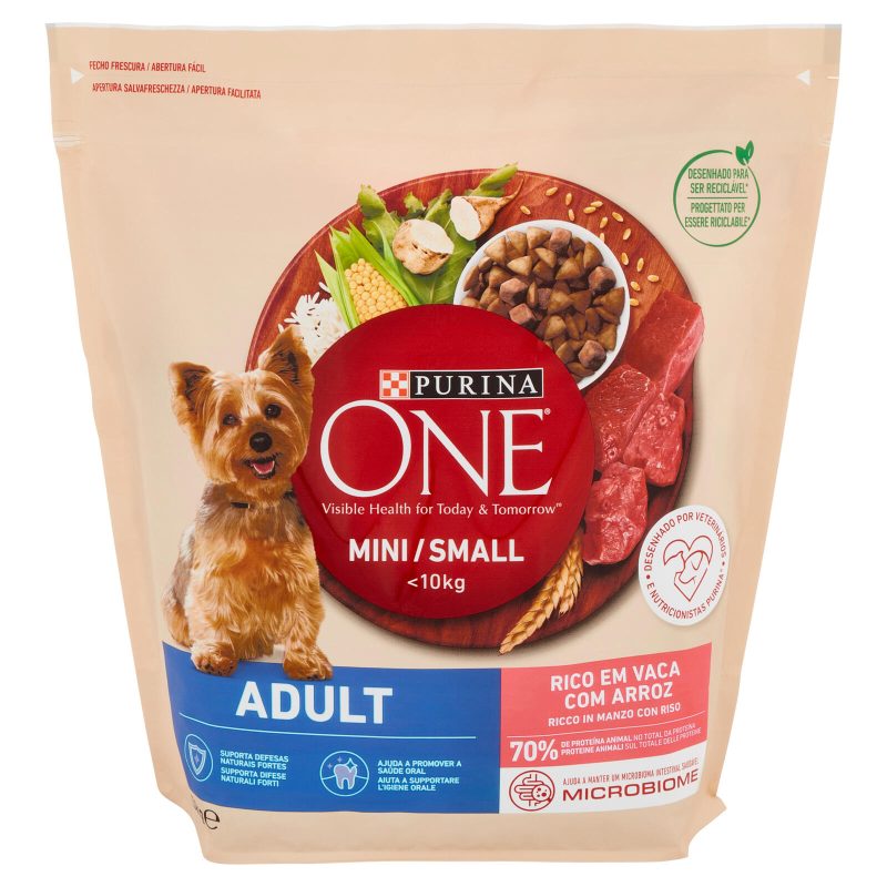 PURINA ONE Mini/Small Adult Ricco in Manzo con Riso 1,5 kg