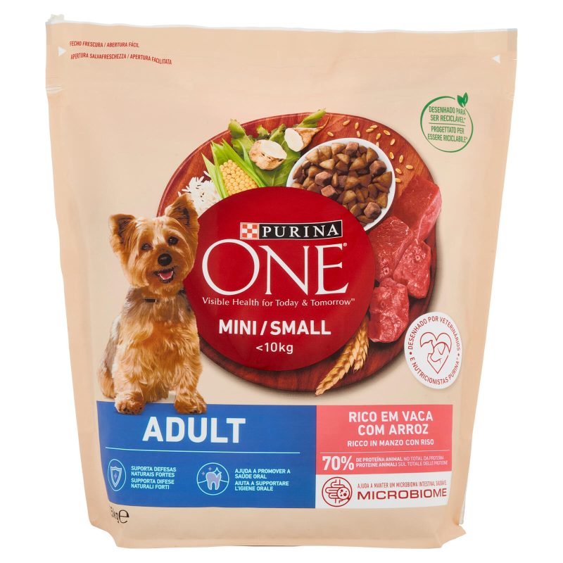 PURINA ONE Mini/Small Adult Ricco in Manzo con Riso 1,5 kg