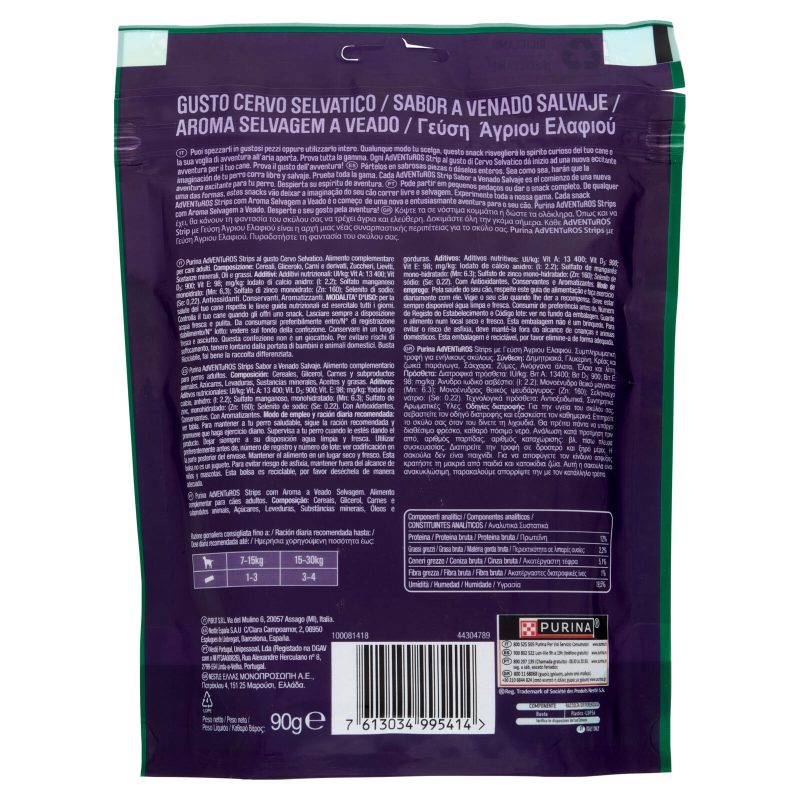 PURINA ADVENTUROS Strips Cervo Selvatico 90g