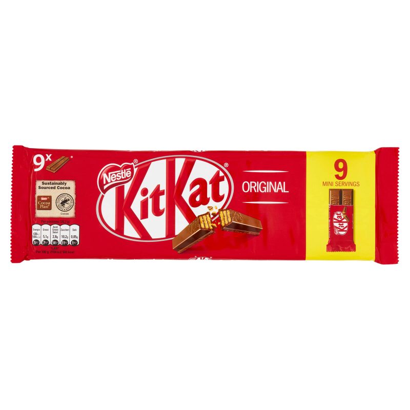 KITKAT Original Family Pack Wafer ricoperto di Cioccolato al Latte 9 snack da 20,7g