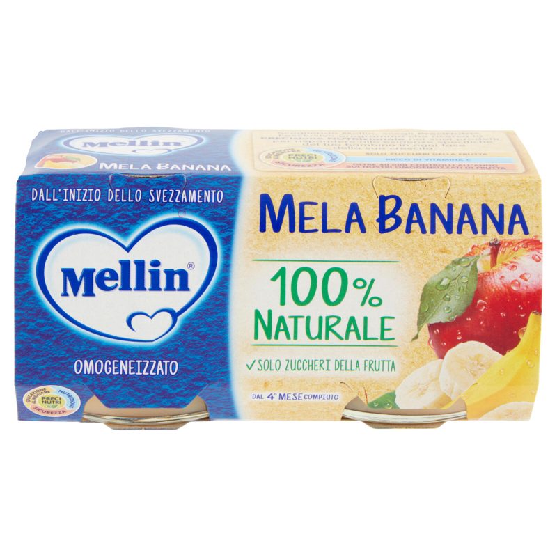 Mellin Mela Banana 100% Naturale Omogeneizzato 2 x 100 g