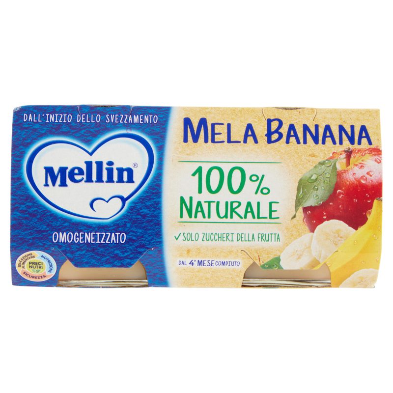 Mellin Mela Banana 100% Naturale Omogeneizzato 2 x 100 g