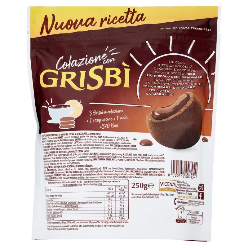 Grisbì Colazione Cioccolato al Latte 250 g