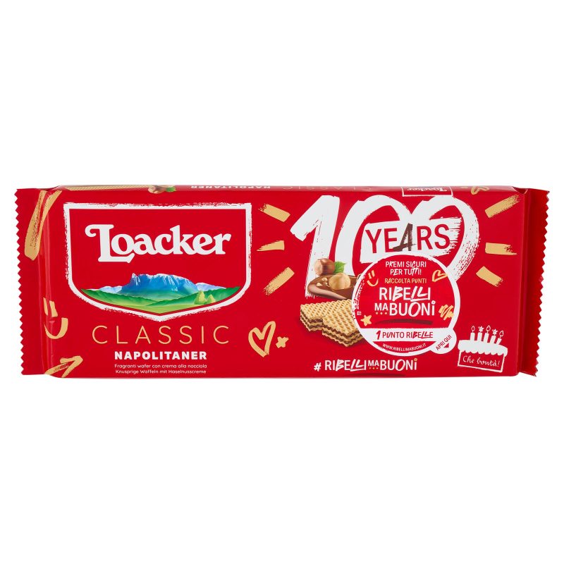 Loacker Classic Napolitaner Wafer con crema alle Nocciole 100% Italiane Wafers 175g