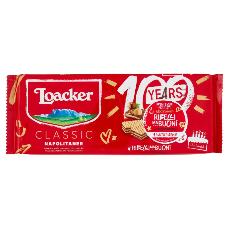 Loacker Classic Napolitaner Wafer con crema alle Nocciole 100% Italiane Wafers 175g