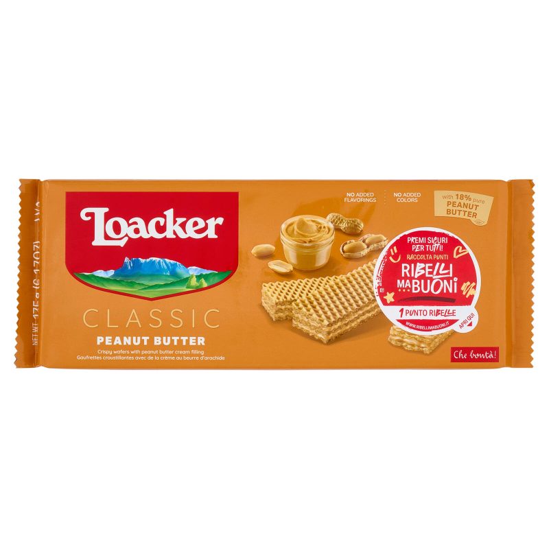 Loacker Classic Peanut Butter Wafer con crema al burro di Arachidi Wafers 175g