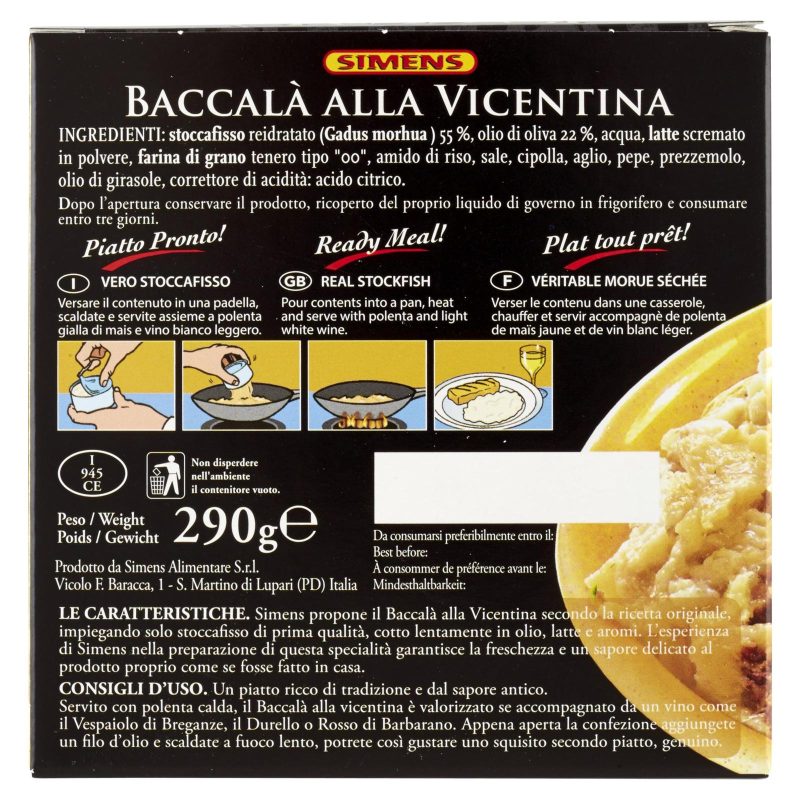 Simens Baccalà alla vicentina 290 g