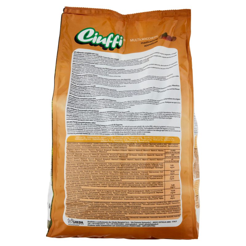 Ciuffi Adulto Atletico Multicrocchette con Pollame,Riso Integrale,Ortaggi 4 kg