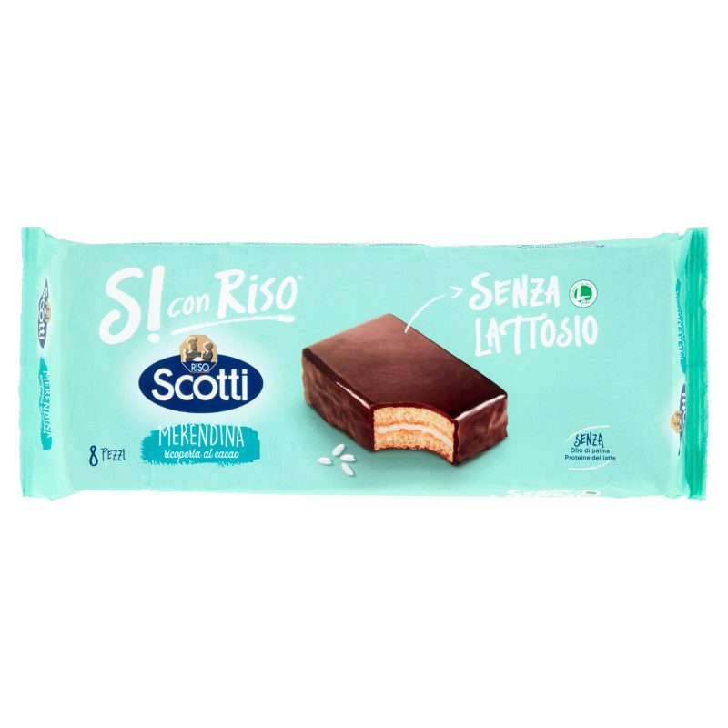 Riso Scotti Si con Riso Senza Lattosio Merendina ricoperta al cacao 8 x 33 g