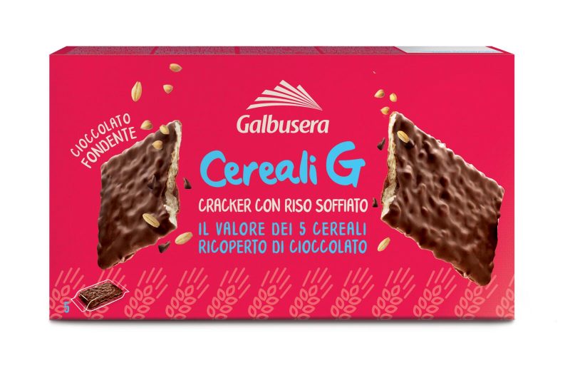 Galbusera Cereali G Cracker con Riso Soffiato Extra Fondente 5 x 30 g