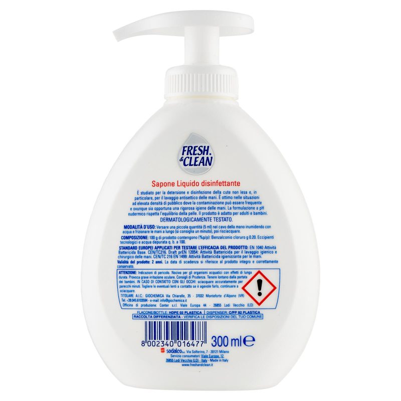 Fresh & Clean Sapone Liquido disinfettante 300 ml