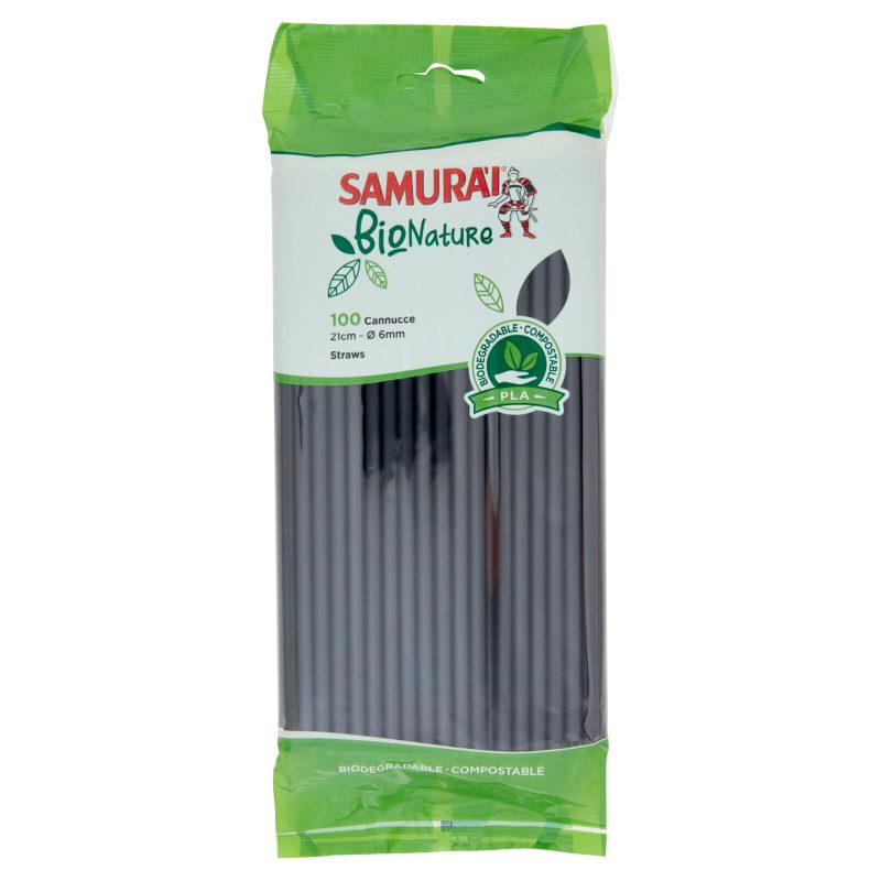 Samurài BioNature Cannucce 21cm - Ø 6mm 100 pz