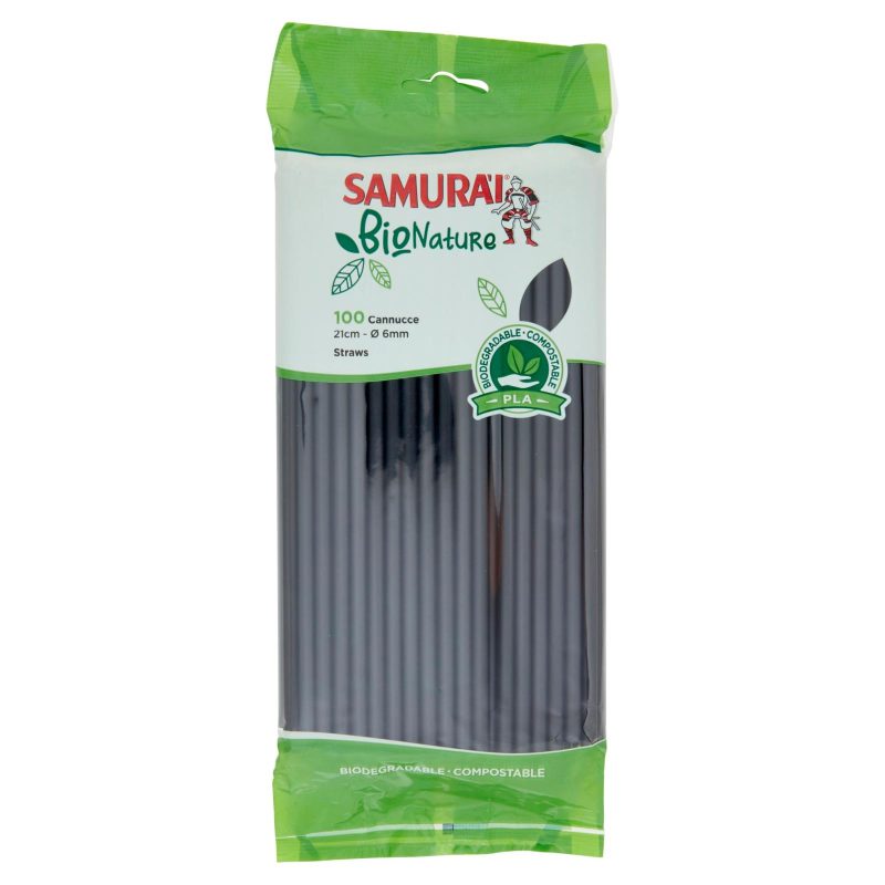 Samurài BioNature Cannucce 21cm - Ø 6mm 100 pz