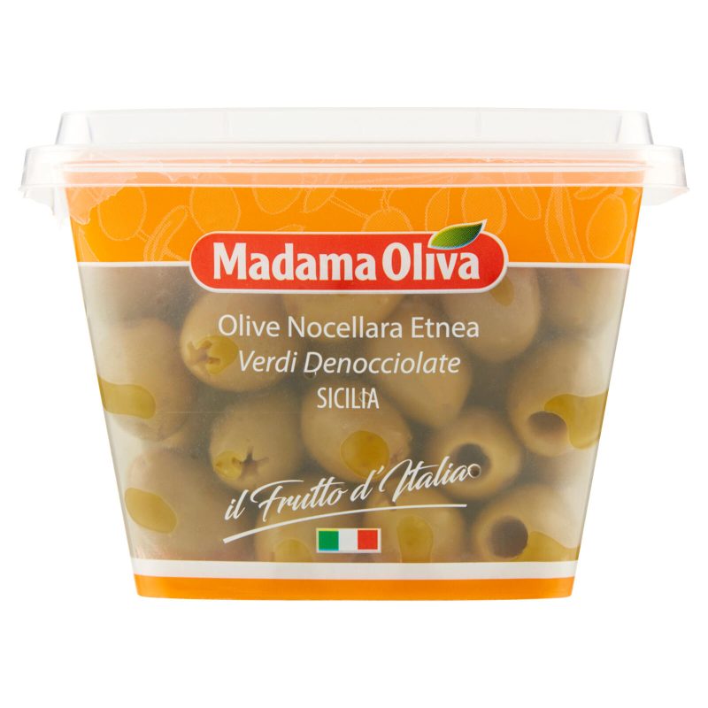 Madama Oliva il Frutto d'Italia Olive Nocellara Etnea Verdi Denocciolate 200 g