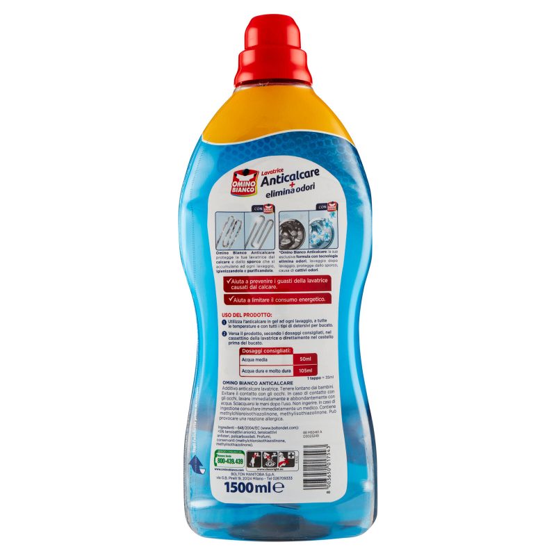 Omino Bianco Anticalcare Lavatrice con tecnologia Elimina Odori 1,5 L